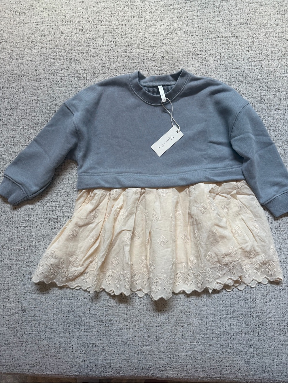 Rylee + Cru Dusty Blue Sweatshirt Dress